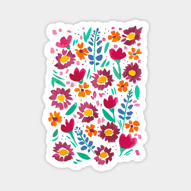 Rainbow Wildflowers Magnet by KelleyDillon