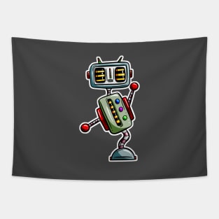 Dancing Cartoon Robot Tapestry