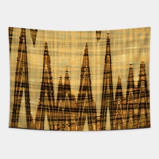 Wavy golden abstract Tapestry