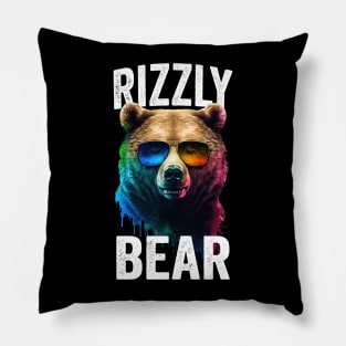 Rizzly Bear Funny W Rizz Meme Grizzly Bear Lover Pillow