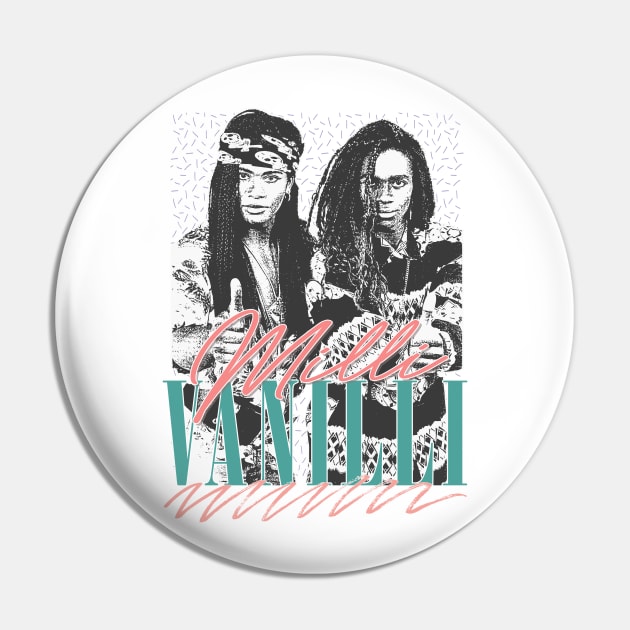 Milli Vanilli \/\/\ Vintage Style 90s Aesthetic Design Pin by DankFutura