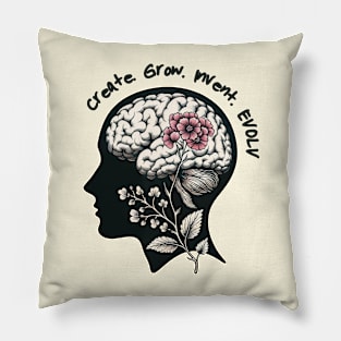 The Symbiotic Elegance of Cognitive Flora: An Artistic Fusion of the Human Mind and Botanical Beauty Pillow