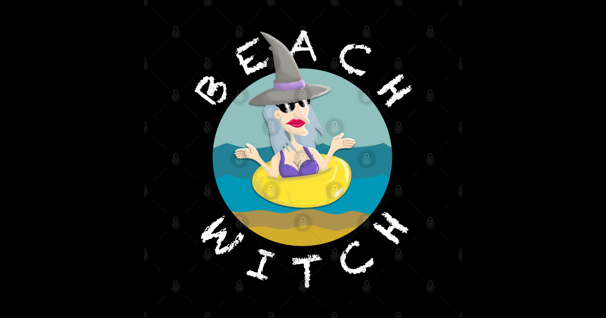 Beach Witch Swimming Circle. Vacation time. - Beach Witch - Sticker ...