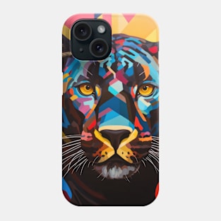 Panther Animal Portrait Colorful Painting Phone Case