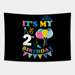 Kids It's My 2nd Birthday Celebrating two Years Tapestry