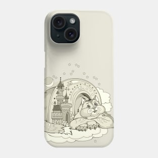 Cat dreaming in fairyland kingdom Phone Case