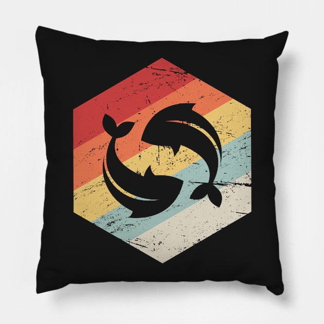 Pisces – Retro Astrology Zodiac Sign Pillow by MeatMan