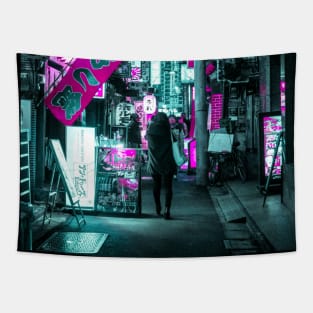 Tokyo Neon Retro Synthwave Tapestry