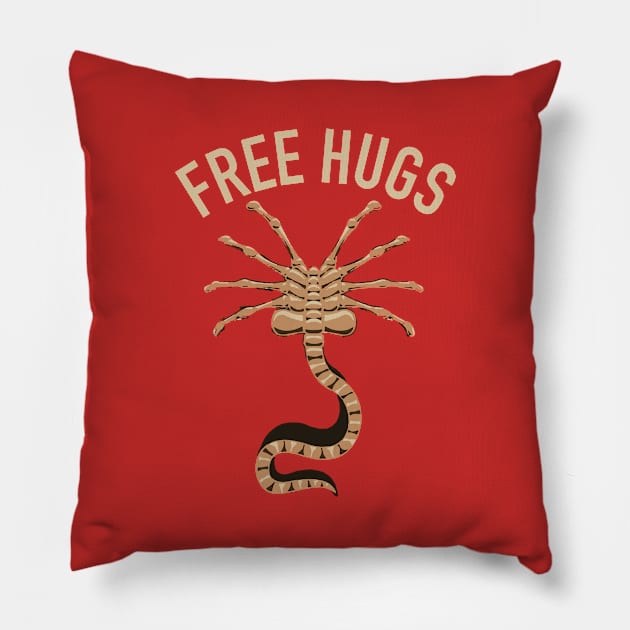 Alien Facehugger Free Hugs Xenomorph Pillow by Rebus28