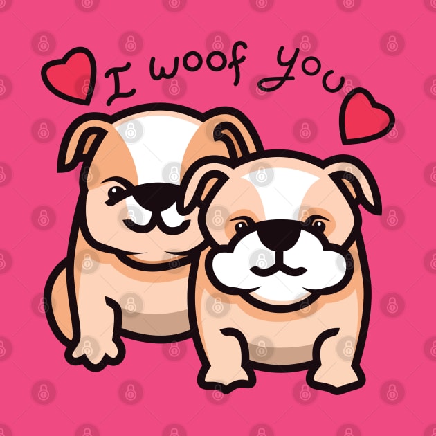 I Woof You - I Love You - Valentine's Day - French Bulldog-Lover Gift - Cute Dog Puns by Kawaii Bomb