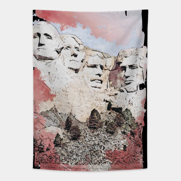 Mount Rushmore Tapestry by KMSbyZet