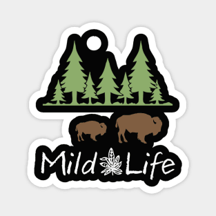 Living The Mild Life! Two Buffalo in the Woods Magnet