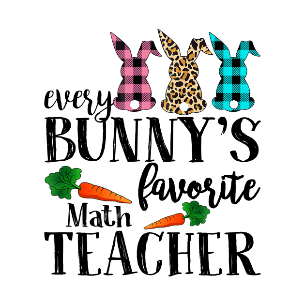 Every Bunny's Favorite Math Teacher Leopard Buffalo Bunny Easter Day by Magazine