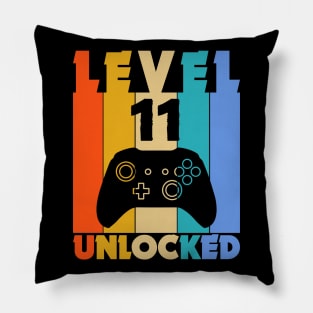 Level 11 Unlocked Funny Video Gamer Birthday Novelty T-Shirt Pillow