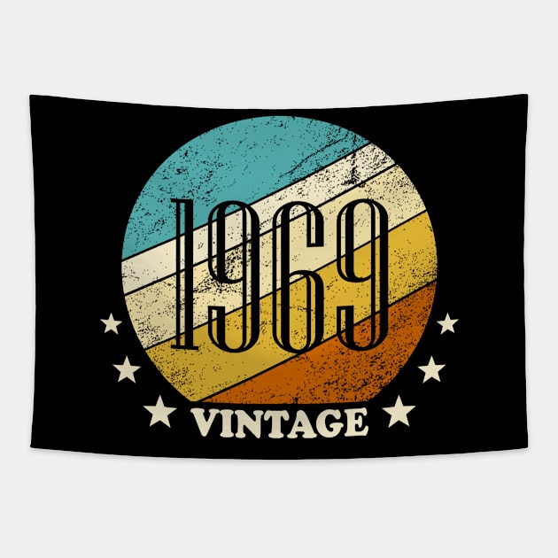 Vintage retro born in 1969 birth year gift Tapestry by Inyourdesigns