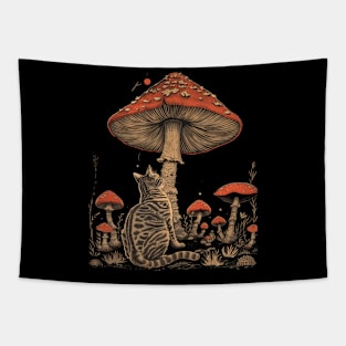 Cottagecore Aesthetic Cat Textures Tapestry