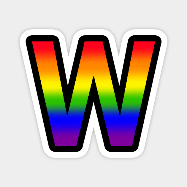 Rainbow Letter W Magnet by JennaBunnies