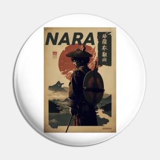 Nara Samurai Vintage Travel Art Poster Pin