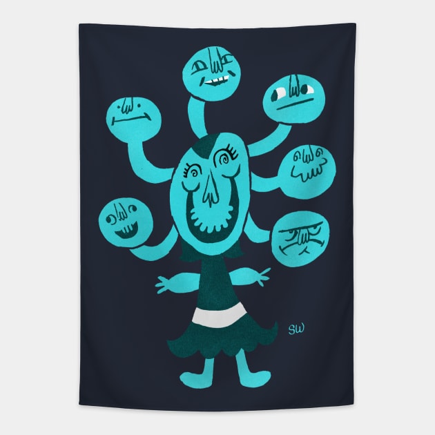 Monster Girl Tapestry by washburnillustration