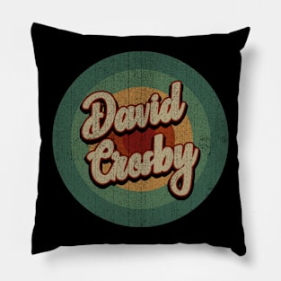 Circle Retro Vintage David Crosby Pillow