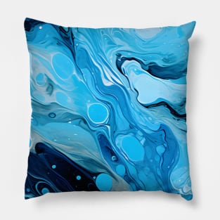 Cerulean Dreams Abstract Art Pillow