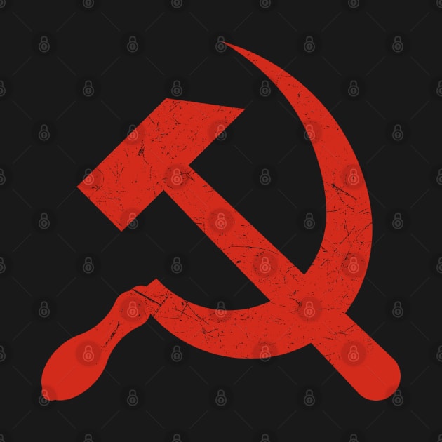 Hammer and Sickle - Vintage Red Communist by Distant War