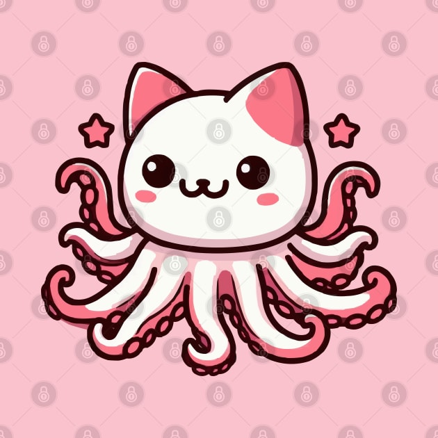 cute pink octopuss cat by fikriamrullah