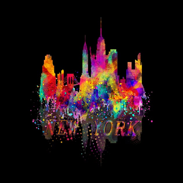 New york skyline colorful souvenir by MarrinerAlex