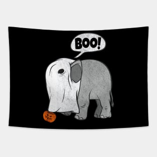 Funny Halloween Elephant Ghost Costume Cute Boo Jack O Lantern Tapestry