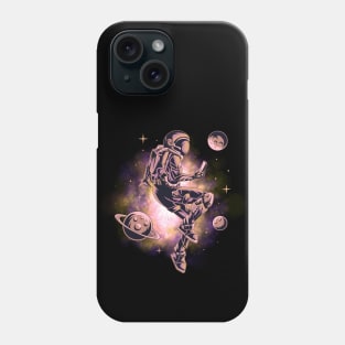 Astronaut Flying Through Space Phone Case