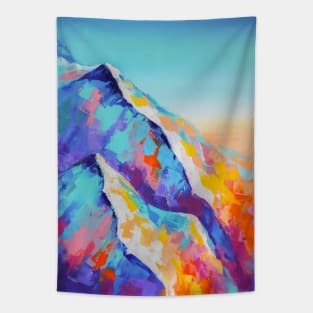 Mountain snow colorful landscape. Tapestry