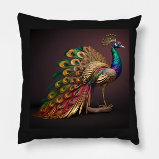 Jewel-like Peacock Pillow