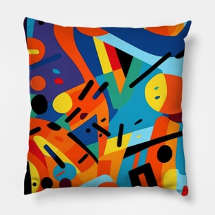 Color Chaos: The Vibrant Graffiti Mosaic Pillow