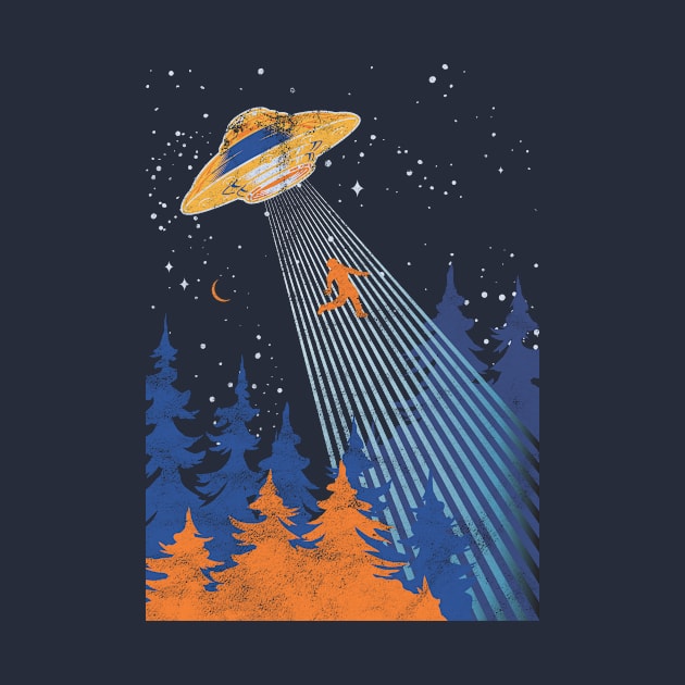 Take Me With You Alien Spaceship Distressed by Golden Eagle Design Studio