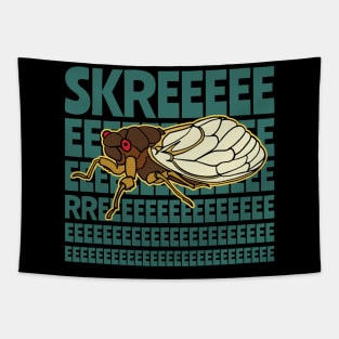 Funny Cicada Brood X Cicada Noise Skreeeeee Tapestry