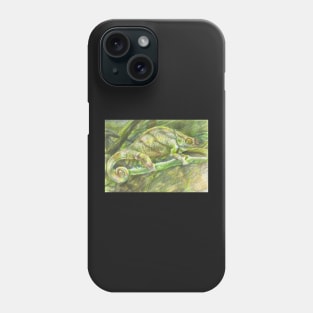 chameleon. color pencil Phone Case