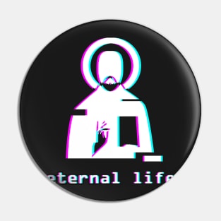 Eternal Life - Jesus Vaporwave Aesthetic Pin