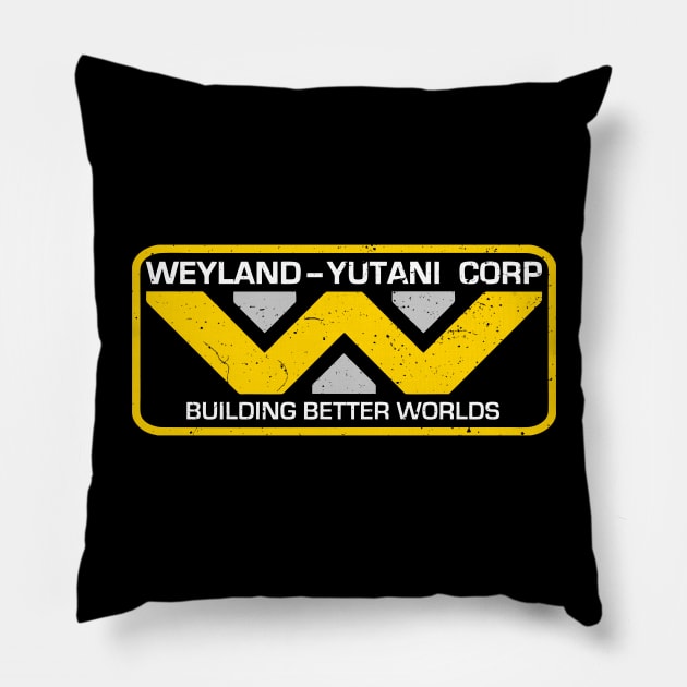 Weyland Yutani Corp - Distressed Texture Pillow by Shut Down!