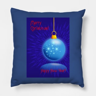 Blue christmas ball Pillow