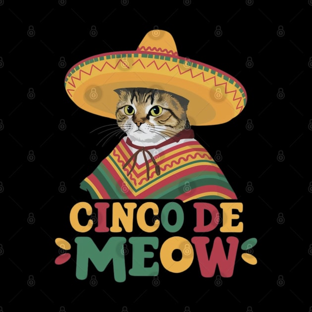 Feliz Cinco de Meow Funny Mexican Cat Fiesta 5 De Mayo by HBart