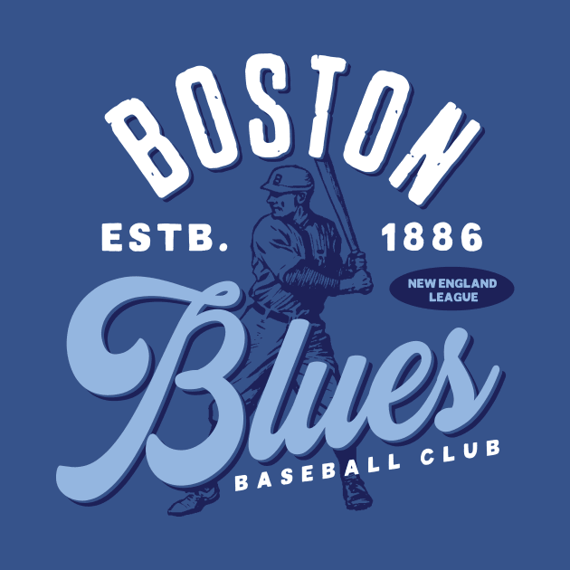 Boston Blues Baseball by MindsparkCreative