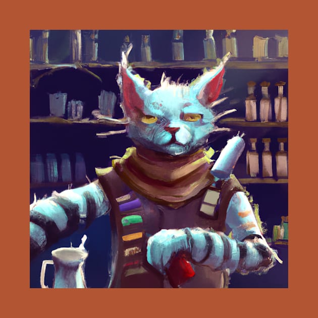 Steampunk Cat Guards Apothecary by Star Scrunch