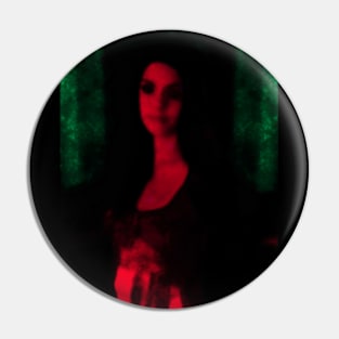 Beautiful girl, red lighting, green room. Dark and beautiful. Pin