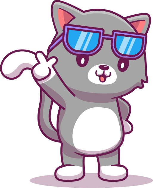 Cute Cat Wearing Glasses Kids T-Shirt by Catalyst Labs