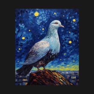 Dove with Starry Night by Van Gogh T-Shirt