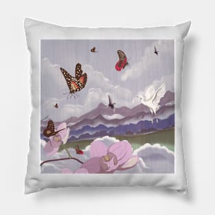 Japanese landscape in tsumi-e Pillow