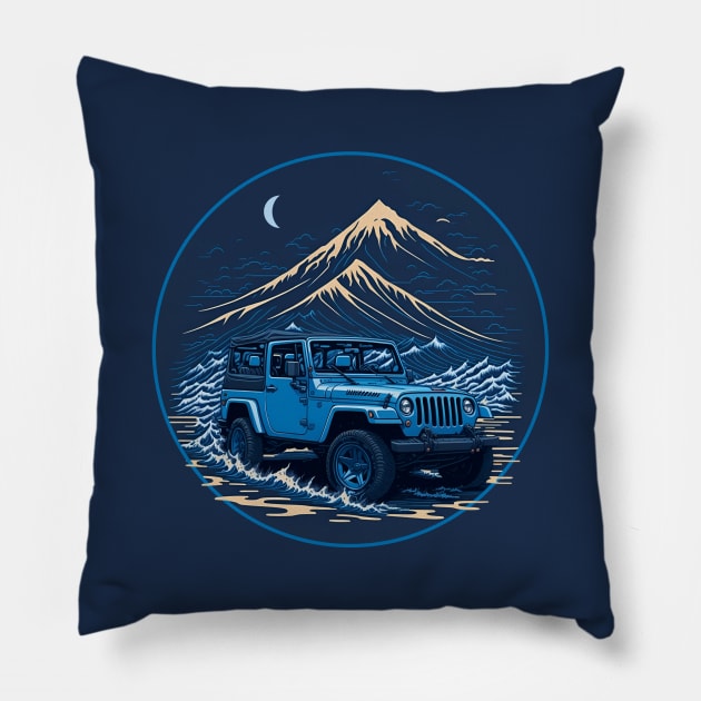 Japanese Big Wave Mountain Pillow by Hixon House