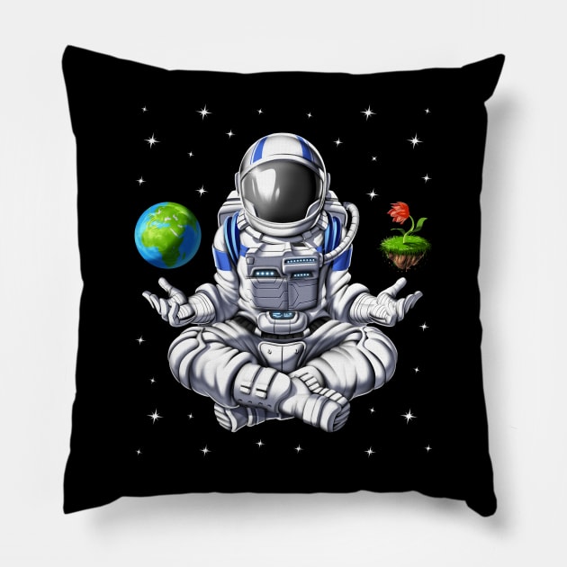 Space Astronaut Meditation Pillow by underheaven