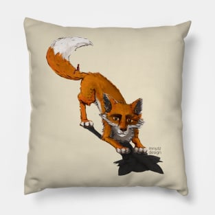 How to live - aware and playful - fox Pillow