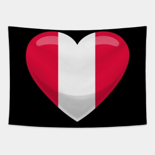 Peru Flag Heart Tapestry